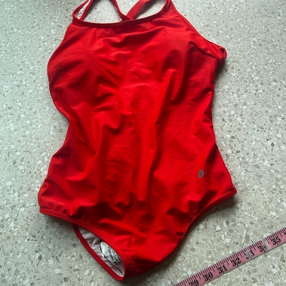 New BALEAF women size 36 Large RED 1 SWIM SWIMMING SUIT lined white